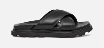 UGG ® Capitola Cross Slide for Men in Black, Size 6, Leather 1153076-BLK