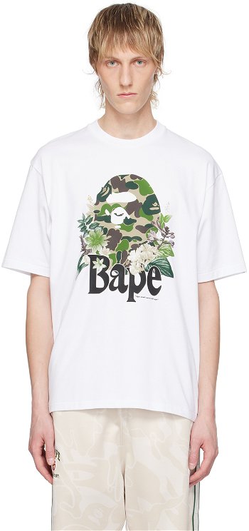 BAPE BAPE White Flora Big Ape Head T-Shirt 001TEK301312M
