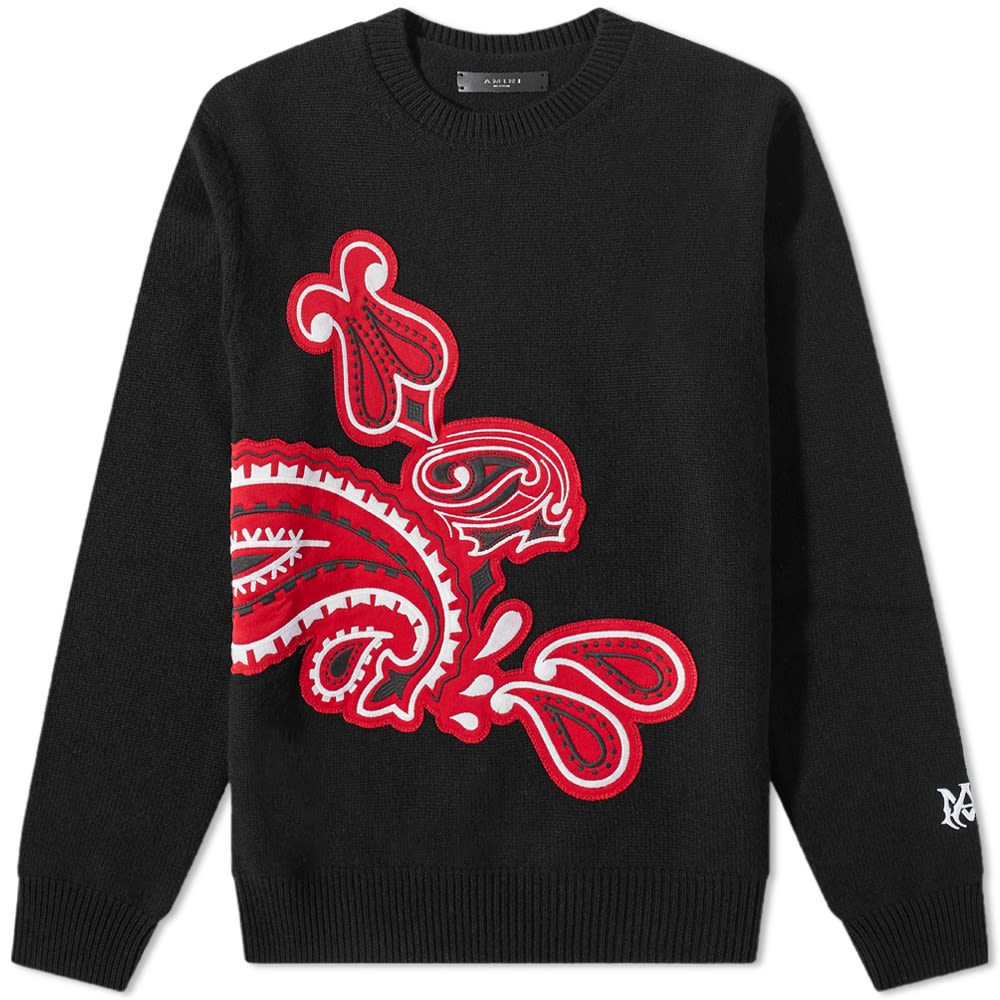 Sweater AMIRI Bandana Applique Rabbit Crewneck MKL013-001-BK | FLEXDOG