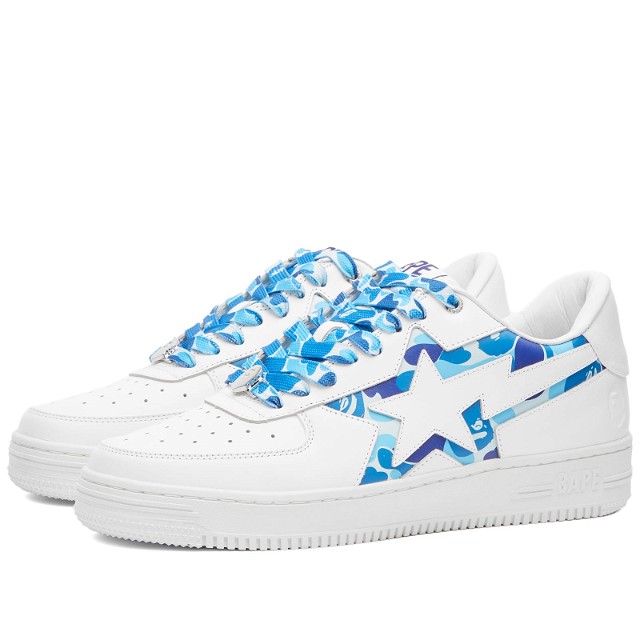 A Bathing Ape Men's BAPE Sta ABC Camo Cut Out Sneakers in Blue, Size UK 10 | END. Clothing