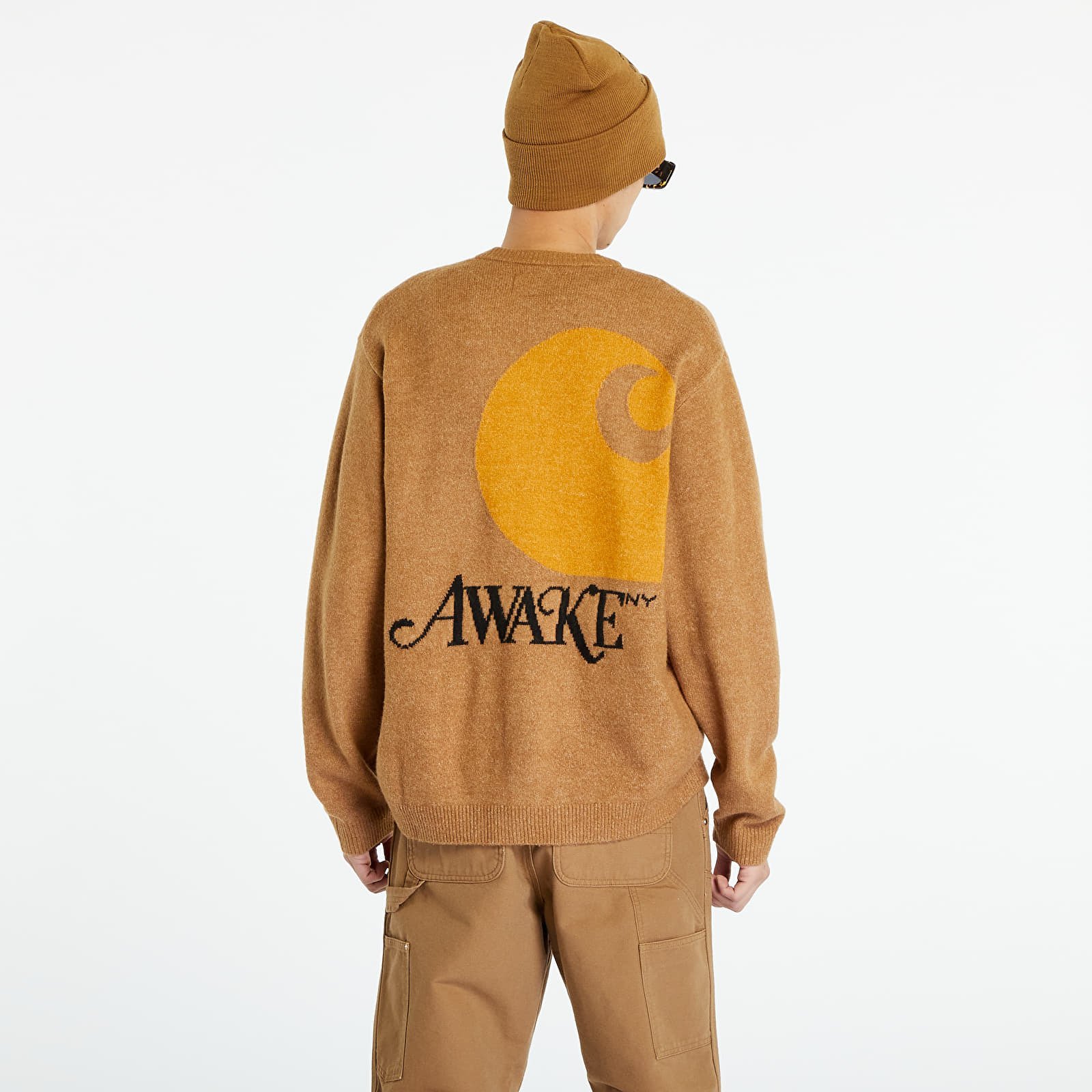 Sweater Awake NY x Carhartt WIP Cardigan AWK-CAR23-KN001-BRO | FLEXDOG