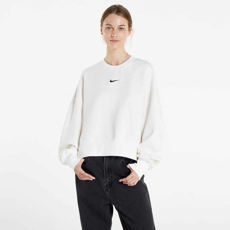 White Nike Phoenix Fleece 1/4 Zip Crop Sweatshirt