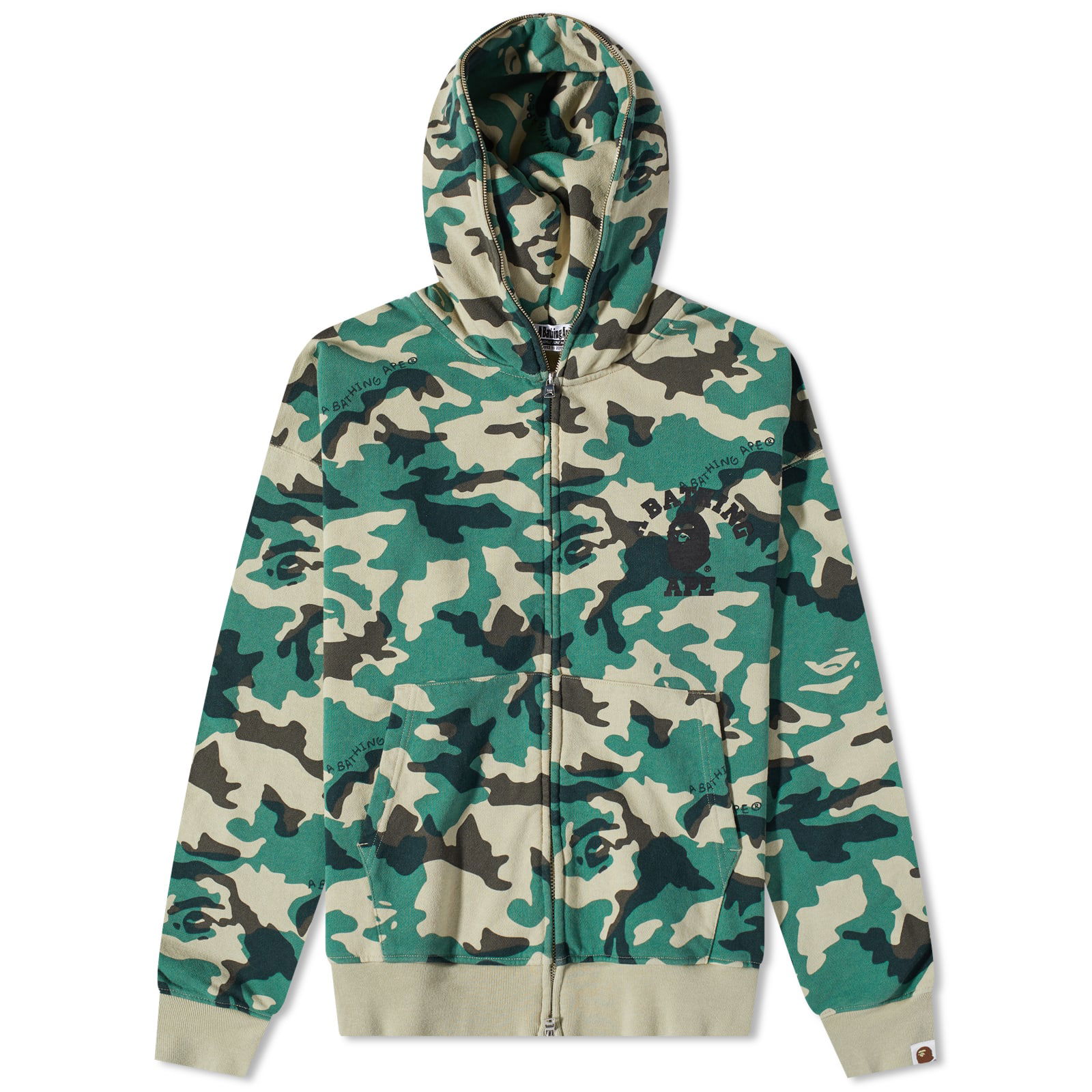 Sweatshirt BAPE Woodland Camo Loose Fit Full Zip Hoody Olive Drab