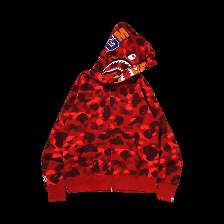 Sweatshirt BAPE Color Camo Tiger Shark Wide Full Zip Double Hoodie