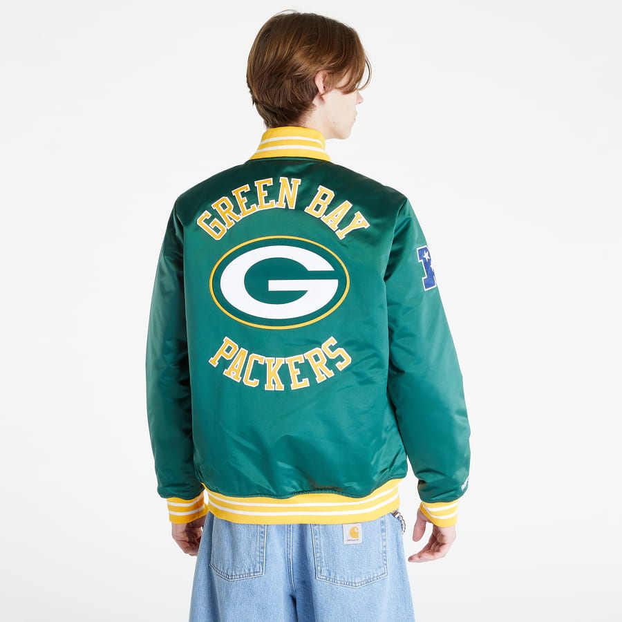 Green Bay Packers Mitchell & Ness Green Heavyweight Satin Jacket - Men's, L / Green