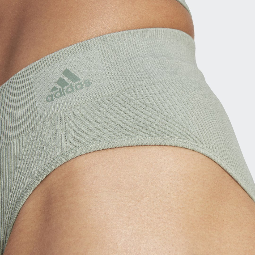 adidas Ribbed Active Seamless Hipster Underwear - Black