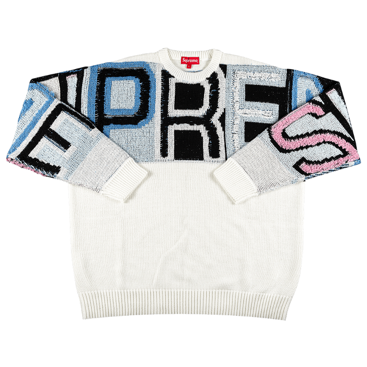 Sweater Supreme Chenille Logo Sweater FW21SK13 WHITE | FLEXDOG