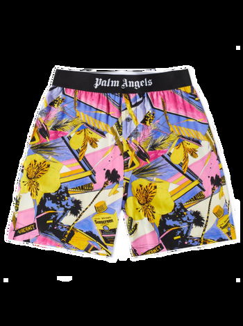 Palm Angels Damier Print Swim Short 'Black/Red' - PMFA011F22FAB0021025