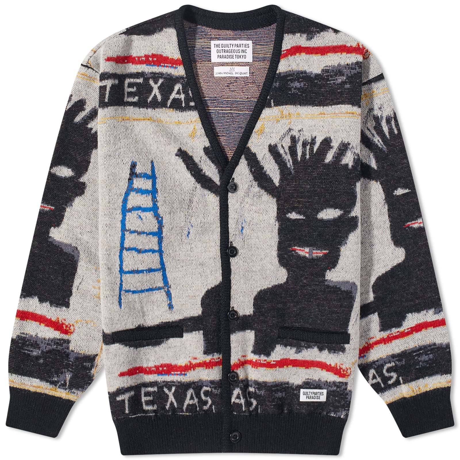 Sweater WACKO MARIA Jean-Michel Basquiat Type 1 Cardigan BASQUIAT